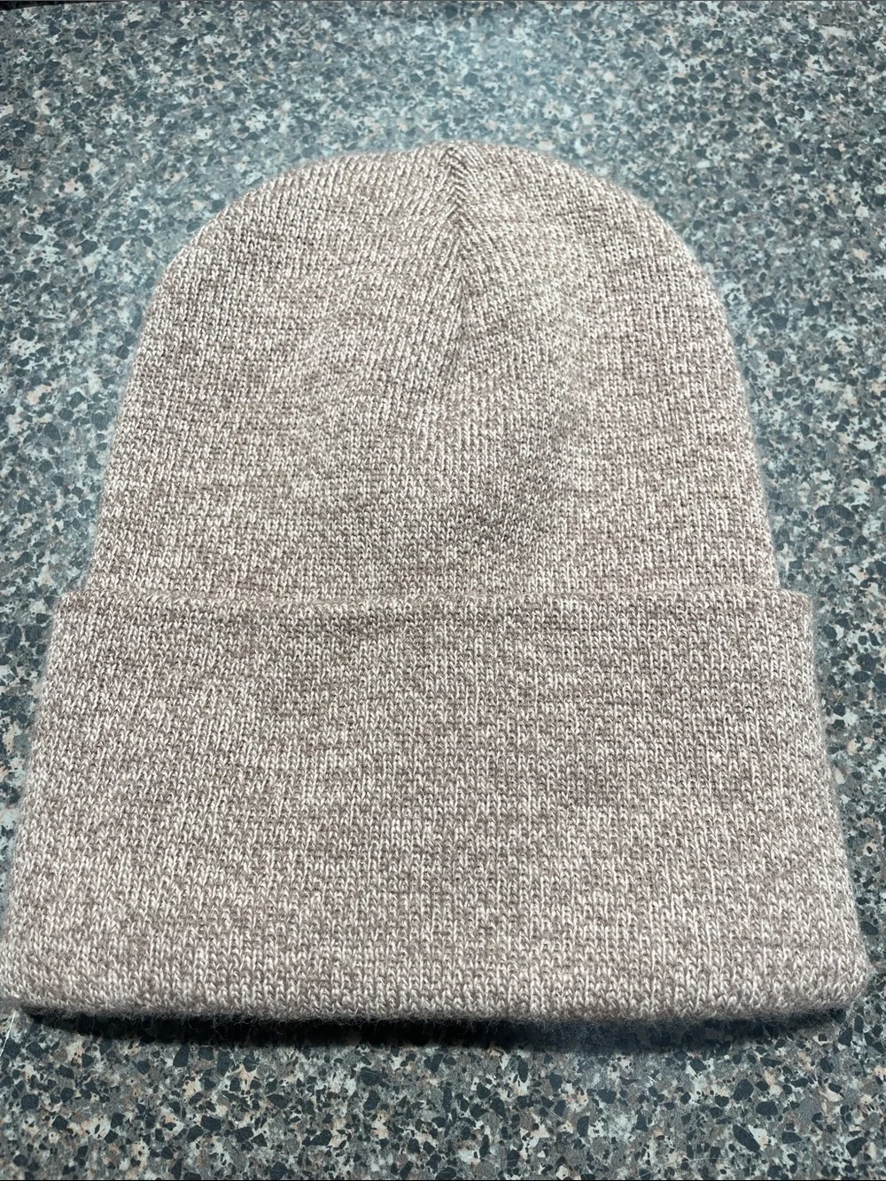 Carhartt Heathered Tan  Knit Cuffed Beanie with Gold Logo Patch